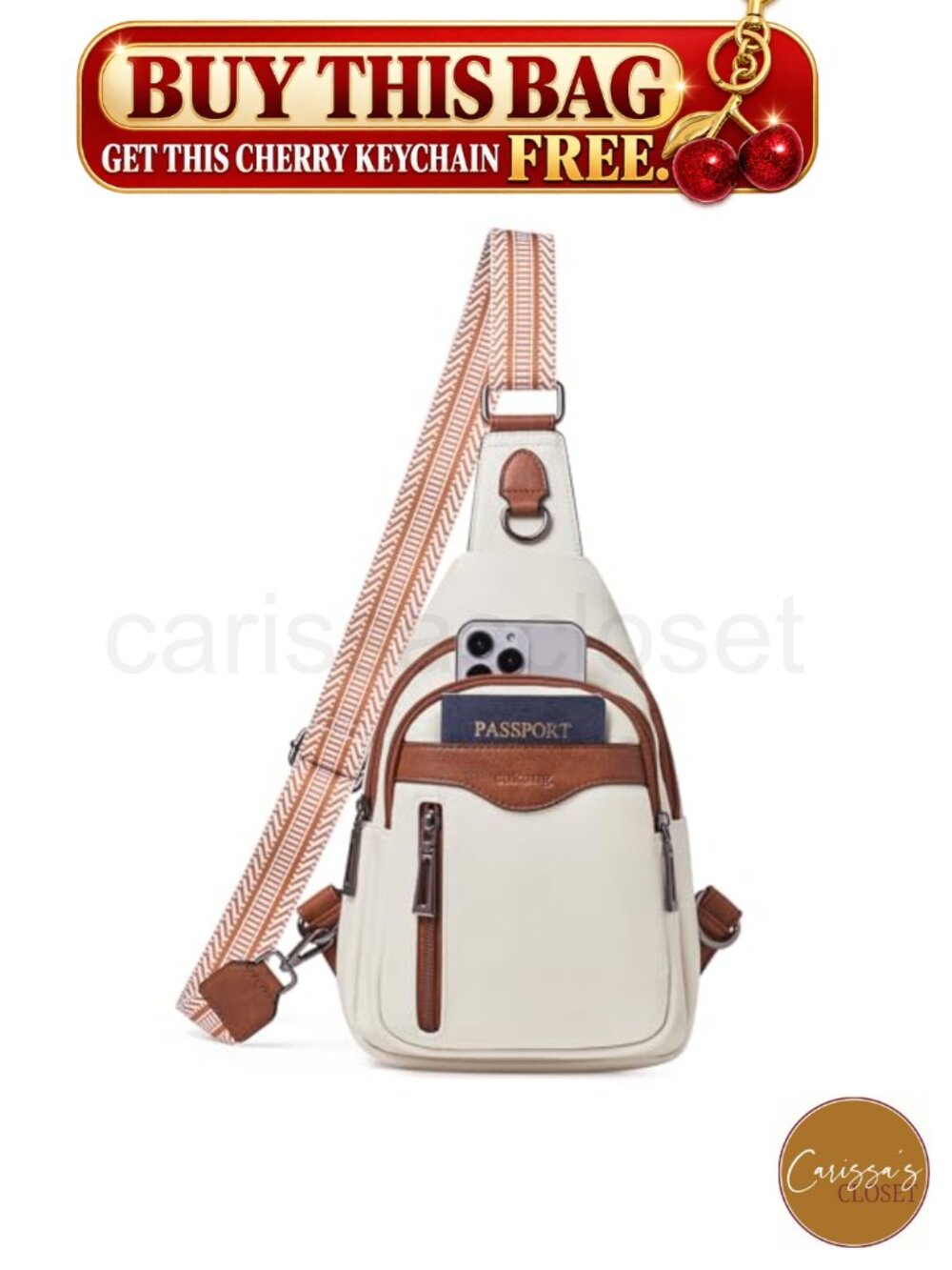 ✨ Vegan Leather Sling Bag Crossbody Fanny Pack Daypack Travel Purse